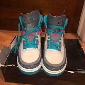 Nike Air Jordan Spizike Grey Pink Teal Girl Wmns